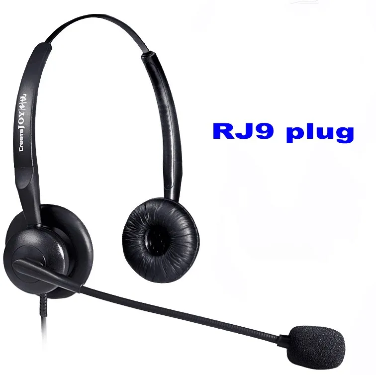 Call center headset with microphone RJ9 plug headphon binaural noise