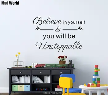 

Believe in yourself and you will be unstoppable Wall Art Stickers Wall Decals Home DIY Decoration Removable Decor Wall Stickers