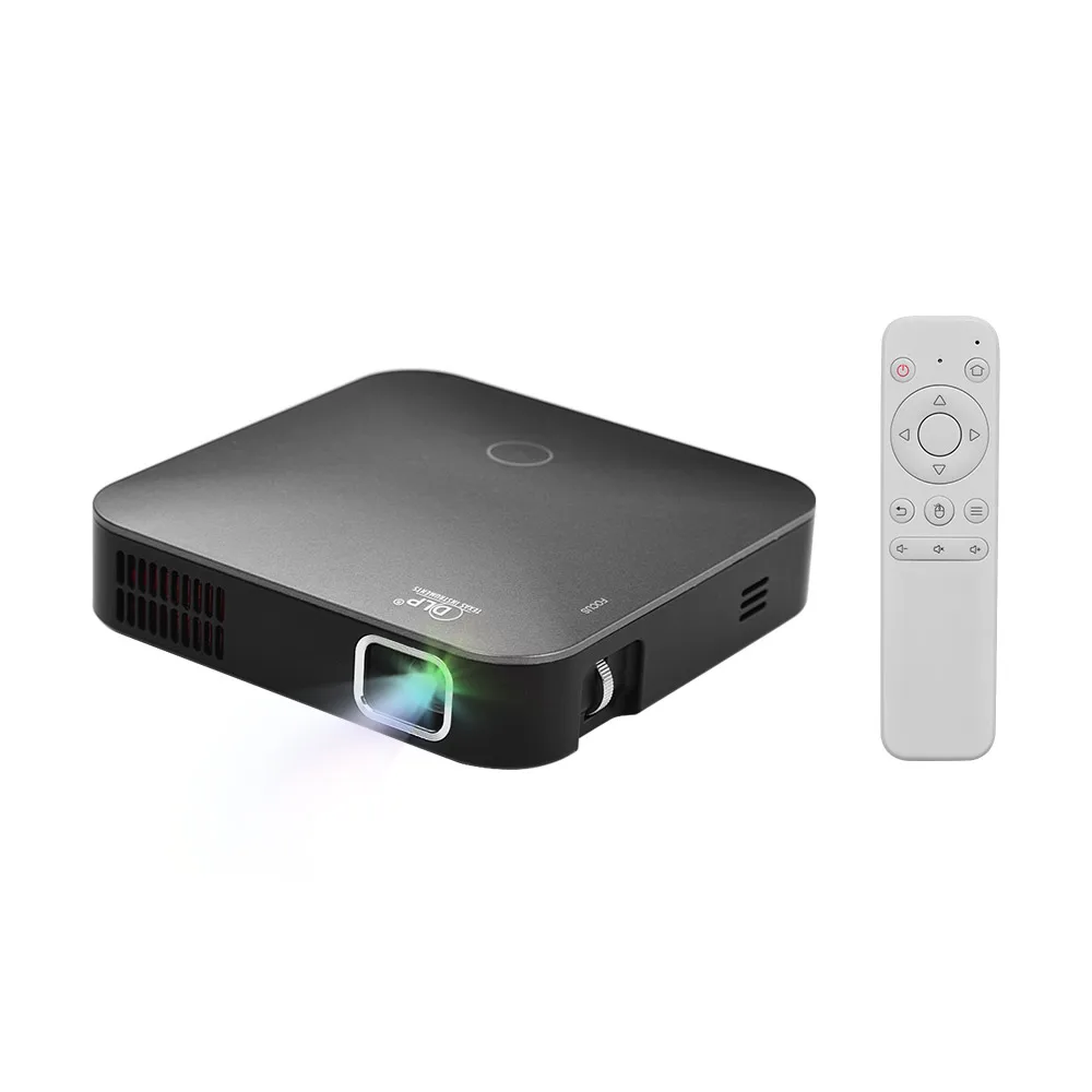 

Smart DLP Portable Projector 4K Resolution HD Image Input 150ANSI Lumens Wireless Pocket Projectors with Remote Control