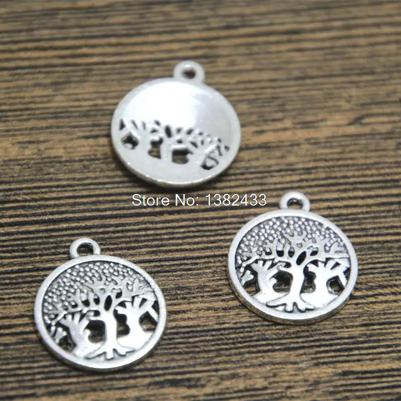 

25pcs Tree of Life Charms Antique Silver Tone Tree Charm 16*19mm