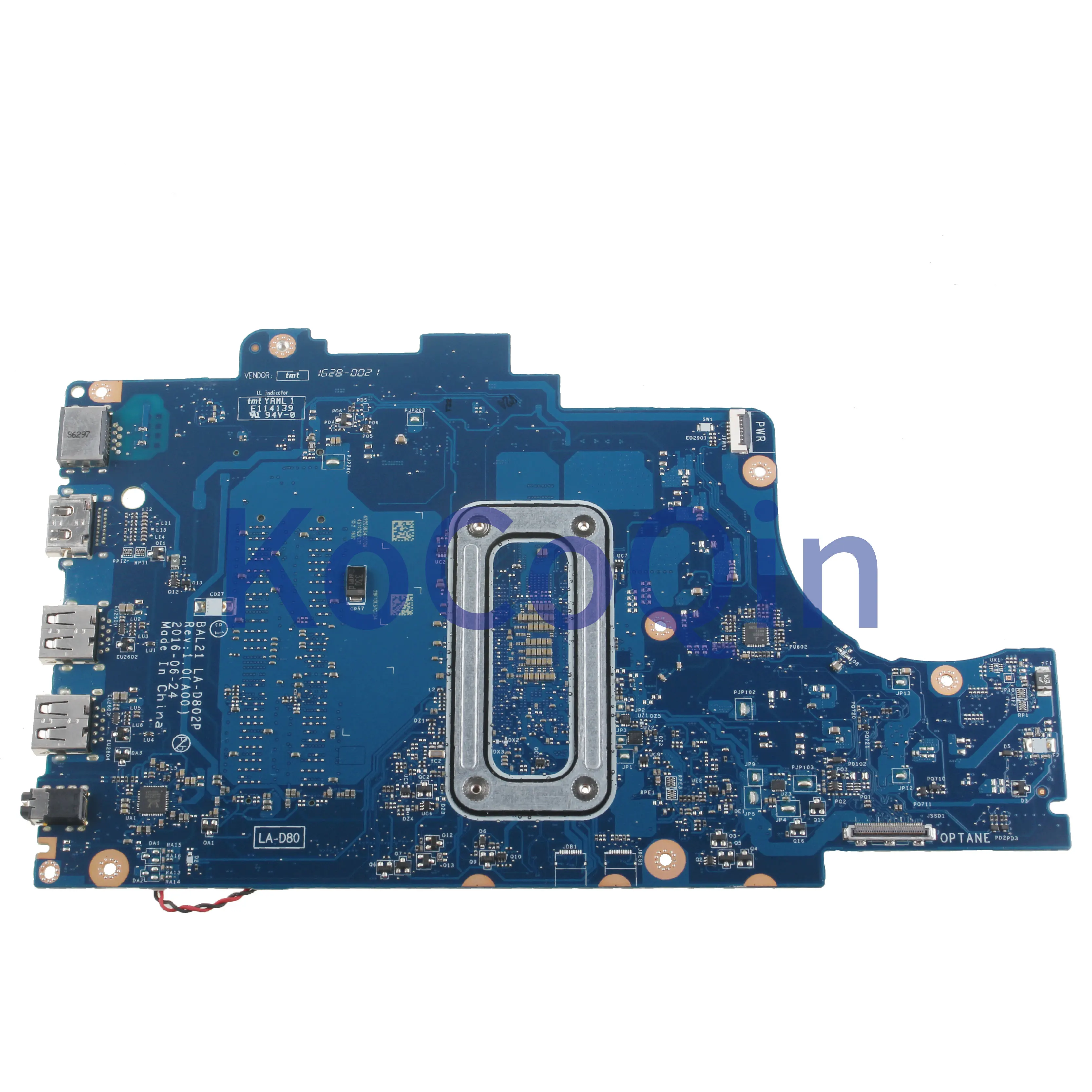  KoCoQin Laptop motherboard For DELL Inspiron 5567 5767 P66F Core I3-7100U Mainboard BAL21 LA-D802P 