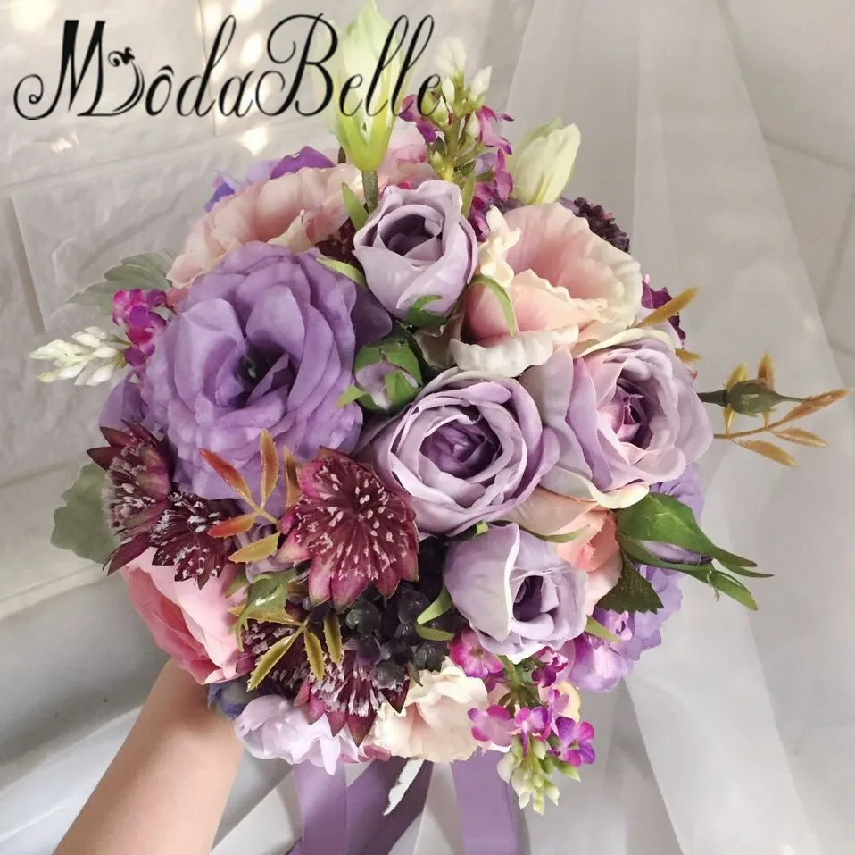 Modabelle 2017 Rose Pourpre De Mariée Bouquet De Mariage