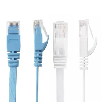 

1m/3m/10m Ethernet Cable Flat CAT6 Network Cable Patch Lead RJ45 Cord Line Copper Wire up to 1000Mbps