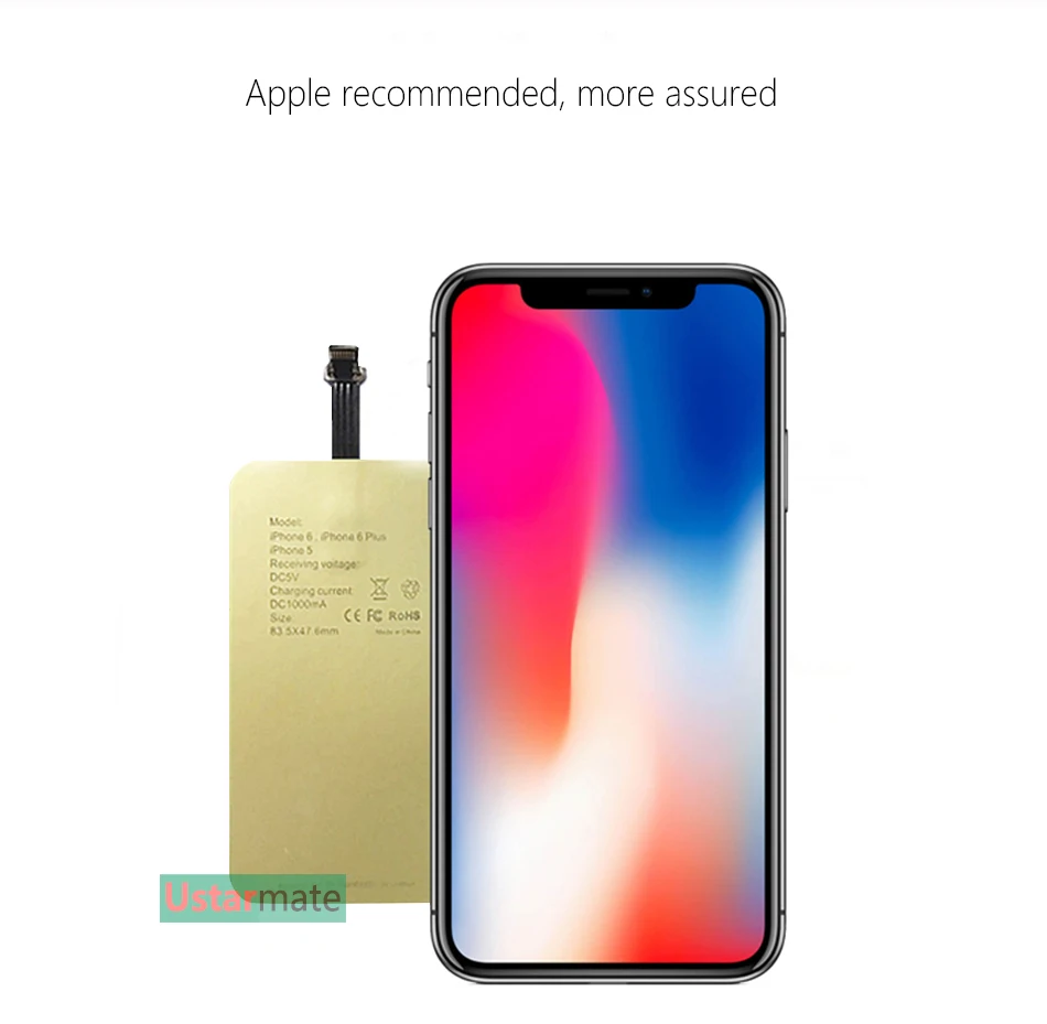 Qi Беспроводное зарядное устройство приемник для iPhone 5 6 6S 7 Plus адаптер Micro type-C Impored TI Чип Беспроводная зарядка зарядное устройство приемники