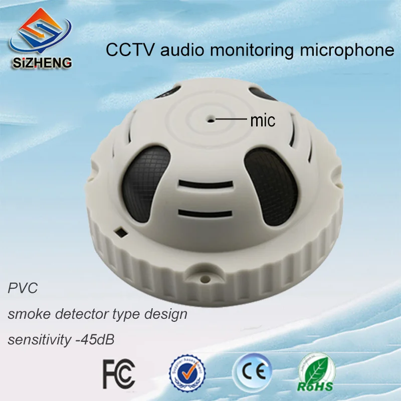 

SIZHENG SIZ-160 Smoke sensitivity CCTV microphone -45dB PVC audio monitoring for audio surveillance system