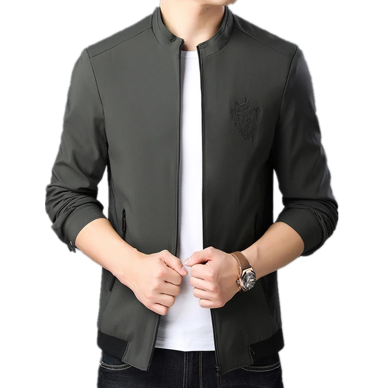 

Business Mens Army Green Military Baseball Jackets Brand Long Sleeve Chaqueta Hombre Outerwear Casual Silm Fit Coat Men Clothes
