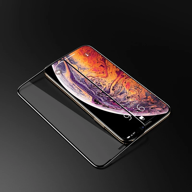 TOMKAS 6D Protective Glass on the For iPhone X XS Max XR Screen Protector Full Cover Curved Edge Glass For iPhone 6 s 7 8 Plus