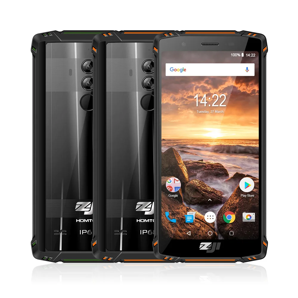 ZJI Z9 IP68 Helio P23 Android 8 1 водонепроницаемый мобильный телефон 5 7 '' для распознавания