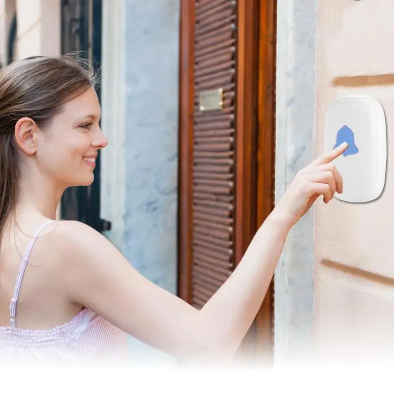 

Indoor Bell 38 Songs Optional LED Blue Light Touch Button Smart Home Welcome Alarm Intelligent Wireless Doorbell US Plug