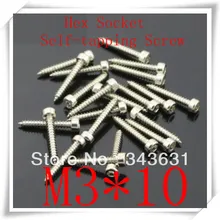 100 ШТ. Сталь с никелированной M3* 10 С Шестигранной Головкой Под Торцевой Саморезы/Звук винт/модель винт
