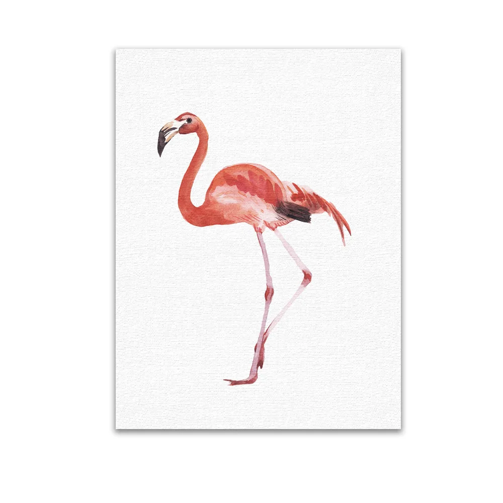 

HAOCHU Nordic cartoon Flamingo Canvas Wall Rectangle Poster for Living Room Decoration Modern Pink Art Picture beautiful Gifts