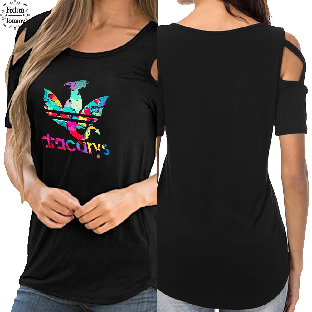 

Game Of Thrones Dracarys Sexy Little Shoulder T-shirt Women Popular New Style Dew Shoulder Short T-shirt Fashion Casual Tshirt