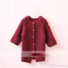 Christmas Kids Girls Knitted Sweater Cardigans Long Design Fleece Candy Color Fall Winter Jackets Outwears