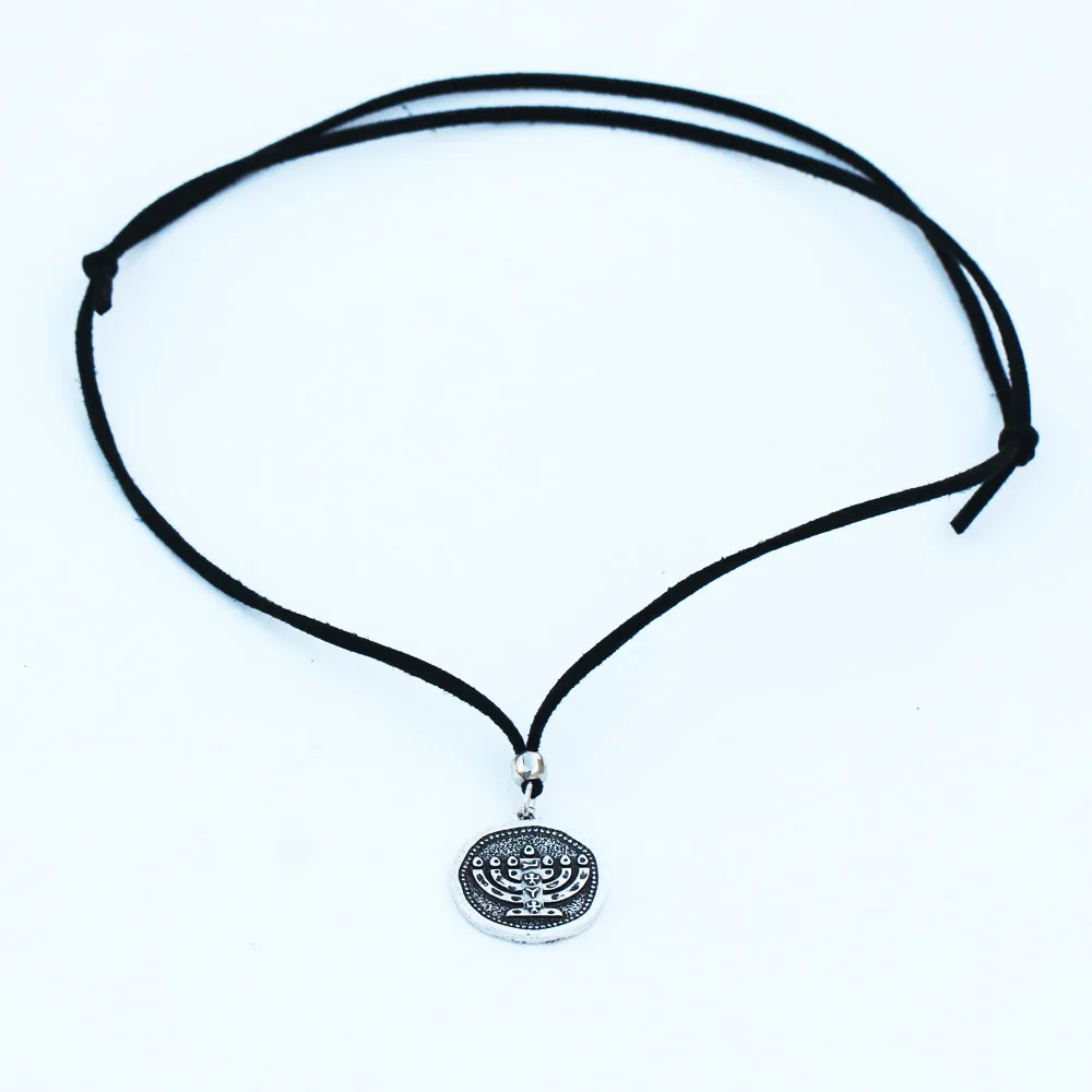 Мода Израиль Menorah ожерелье Бар мицва Кулон медальон иудаизм ювелирные изделия A262 Прямая поставка