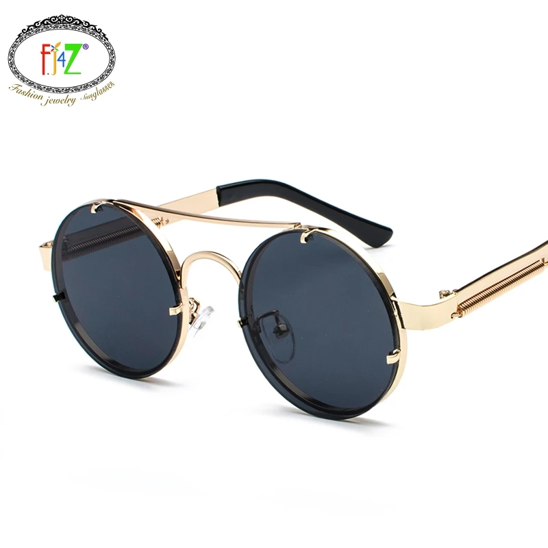 

F.J4Z Hot Classic Style Brand Designer Cool High Quality Round Lens Metal Frame Eye Protect Sunglasses Shades UV400