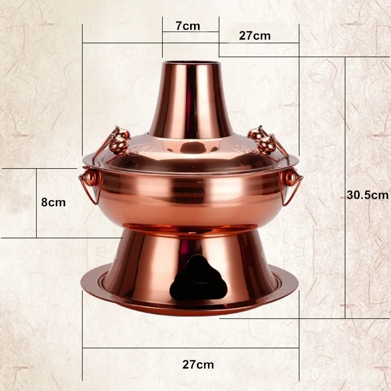 Толстая металлическая Пароварка, медный нержавеющий горячий горшок, мясорубка, китайская кухонная посуда для фондю, домашние кухонные принадлежности, кухонные принадлежности
