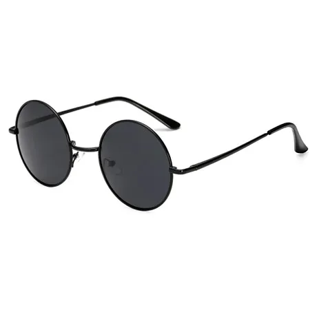 JAXIN Okulary Ретро Круглые Солнцезащитные очки мужские модные красивые черные солнцезащитные очки женские брендовые дизайнерские классические зеркальные UV400 - Цвет линз: Черный