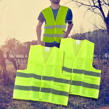 

40*25*34AZ60g fluorescent yellow custom safety reflective vest reflective vest sanitation vest sanitation processing overalls