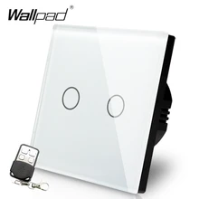 2 Lamps Dimmer Remote Switch 110V-250V Wallpad Black Glass 2 Gang Dimmer Remote Control Wall Switch Panel EU UK Standard 2 lamps dimmer touch switch 110v 250v wallpad glass led 2 gang dimmer control wall smart switch panel eu uk