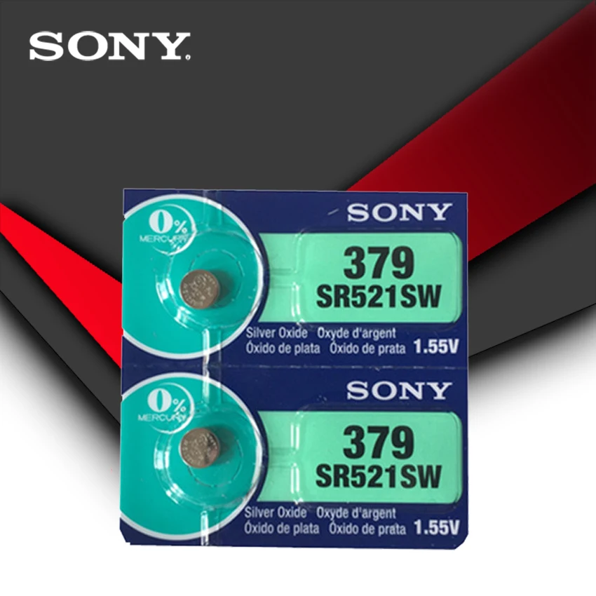 

2pcs Sony 100% Original 379 SR521SW D379 SR63 V379 AG0 Watch Battery Button Coin Cell MADE IN JAPAN 100% Original Brand