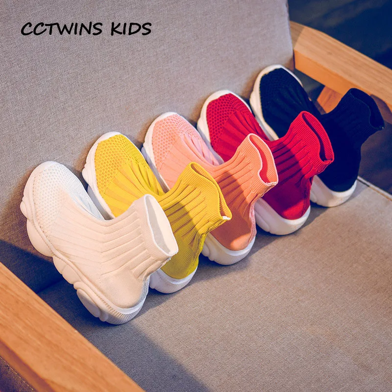 

Kids White Shoes 2019 Children Fashion Sport Sneaker Shoes Baby Girl Casual High Top Sock Sneakers Boys Brand Black Shoes FH2393