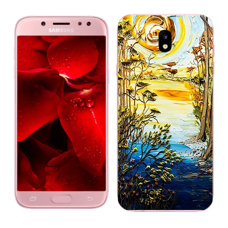 Чехол для Samsung Galaxy J7 2017 мягкий силиконовый чехол из ТПУ с масляной окраской задняя