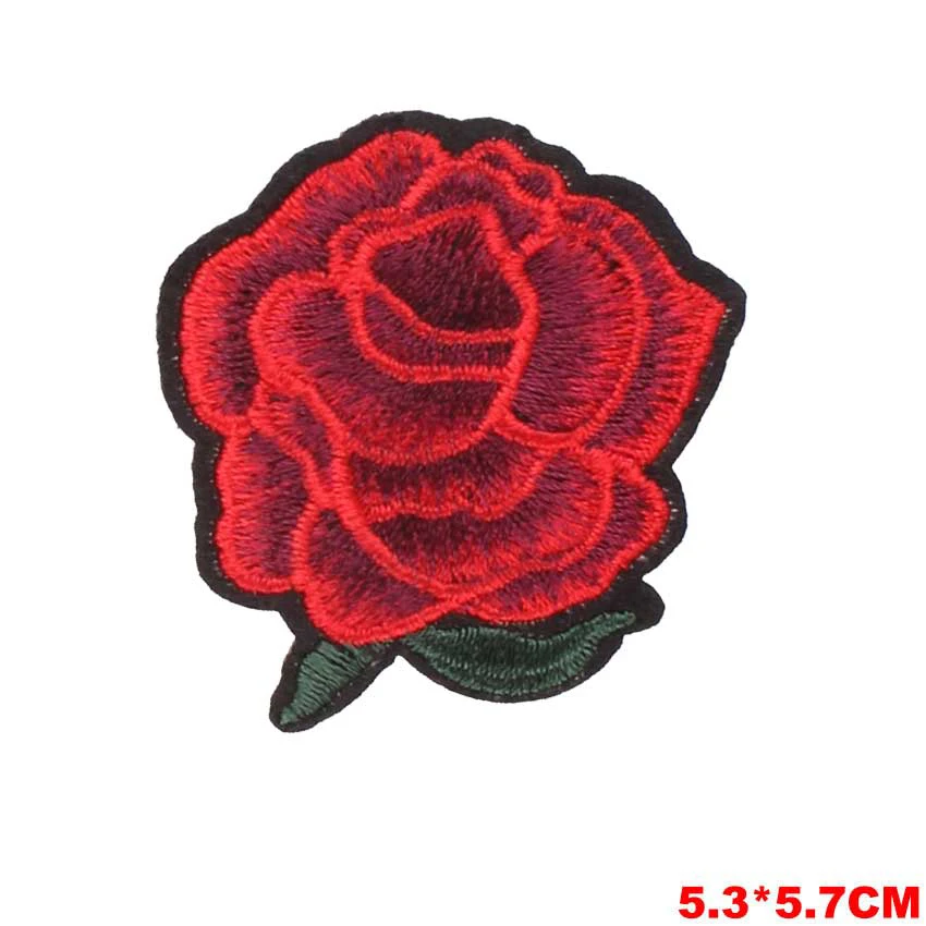 Rose Flowers Sequins Embroidered Iron on Patches for Clothing Appliques zcJCZI