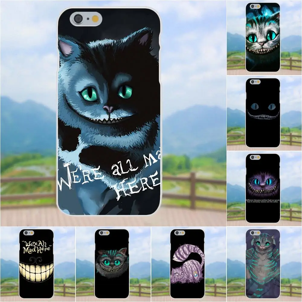 Кота из мультфильма Чеширского цитаты кожи тонкий сотовый Чехол для Galaxy J1 J2 J3 J330 J4
