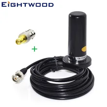 Eightwood Magnetic Base 9cm Auto Antenna for Auto Car Radiotelephone Aerial 5M Cable VHF/UHF Dual Band and BNC to SMA Adapter eightwood car brand new multi band gps wifi iridium antenna with sma plug connector for vw audi bnw ham