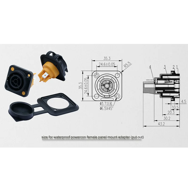 para fora em 20a 250 v conector 03