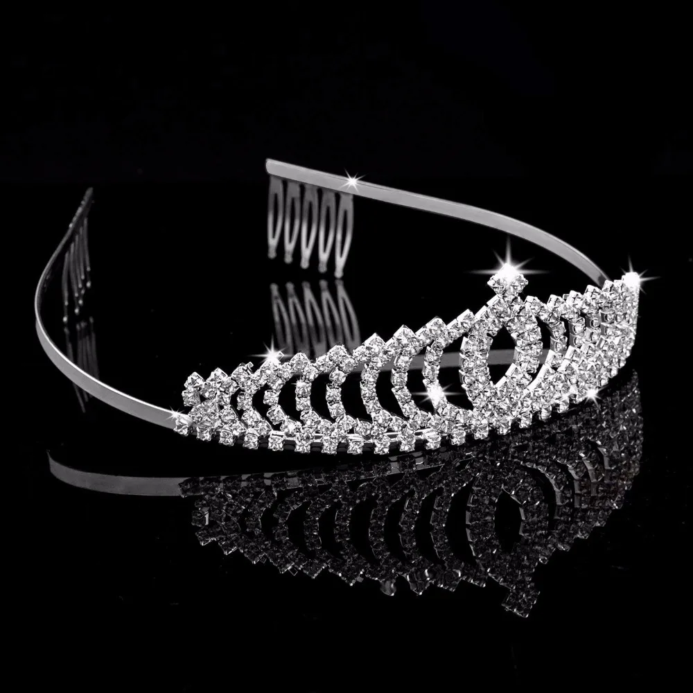 Tiaras and Crowns,Vinsco 2 Pack Crystal Tiara Crown Headband Headpiece Rhinestone Hair Jewelry for Women Ladies Little Girls Bridal Bride Princess Queen Birthday Wedding Pageant Prom Party Sliver (1)