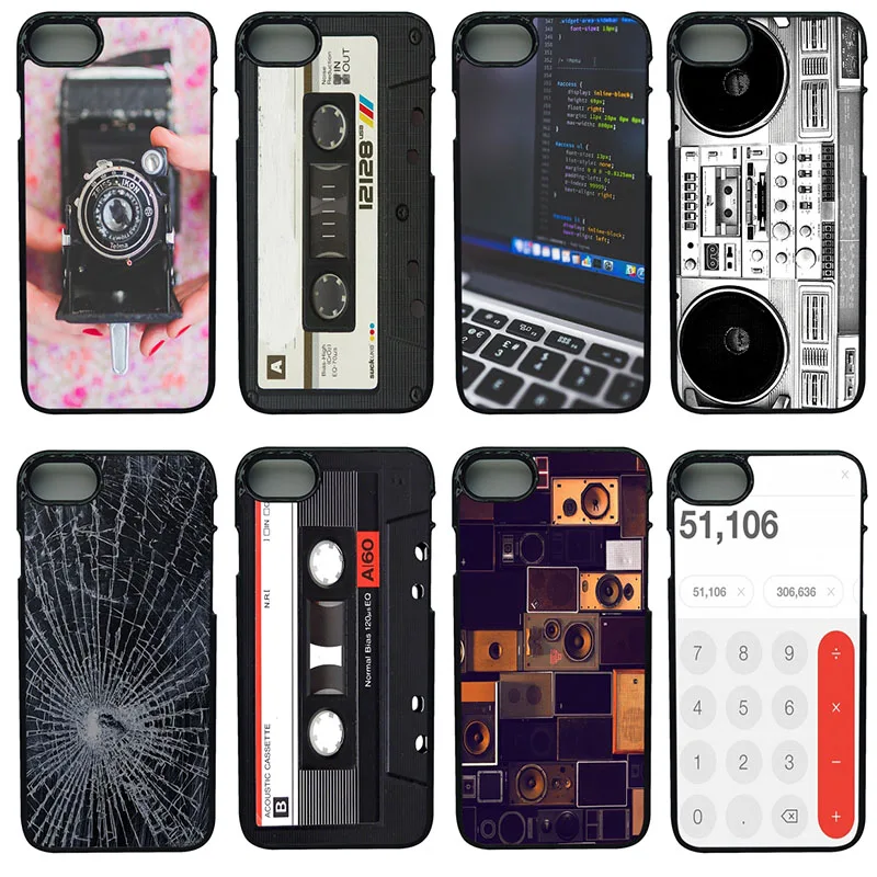 Nostalgic Calculator Cassette Tape Phone Case Anti knock Black Case