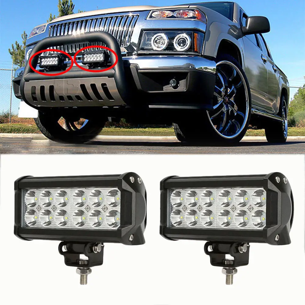 2Pcs 2520Lm 36W High Power Waterproof LED Offroad Work Light Off Road