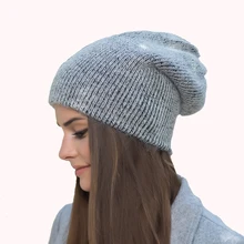 YWMQFUR осень зима кроличья шерсть вязаные меховые шапки модные шапочки для женщин вязаные теплые шапки Skullies для девочек помпон gorros H70AB