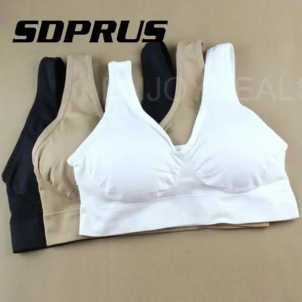 

SDPRUS Bra Women Sexy Cotton Seamless Removable Padded Top V-neck Vest M/L/XL Pull-on Design Soft Comfortable Bras Y09