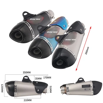 

51mm Motorcycle Silencer System Modified 350mm Exhaust Muffler Tip Pipe With DB Killer Silp on