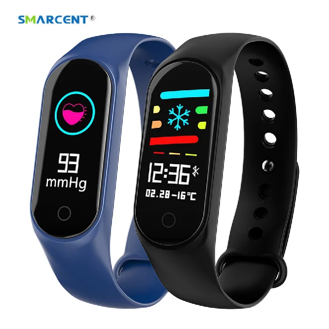 

Smarcewnt M3S color screen smart bracelet M3S monitoring IP68 waterproof heart rate blood pressure sleep USB direct charge