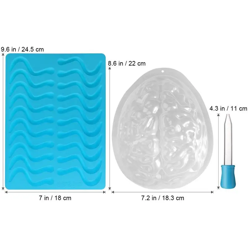 1 компл. BESTONZON формочка в виде мозга форма червя 3D нетоксичный прочный силиконовый Yummy жуткий реквизит для дома вечерние кухни Хэллоуин пудинг