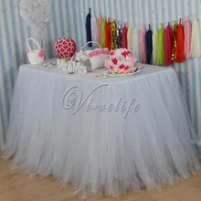 100 см x 80 см белая Тюлевая юбка-пачка, юбка для стола, Тюлевая юбка-пачка для свадьбы, день рождения, детский душ вечерние украшения