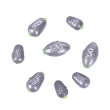 10 шт., размер: 4/5/7/10 г в форме оливы свинцовый груз рыболовный грузик из свинца пресс-форма средней пройти съемный Разделение включения свинца грузила снасти Наборы