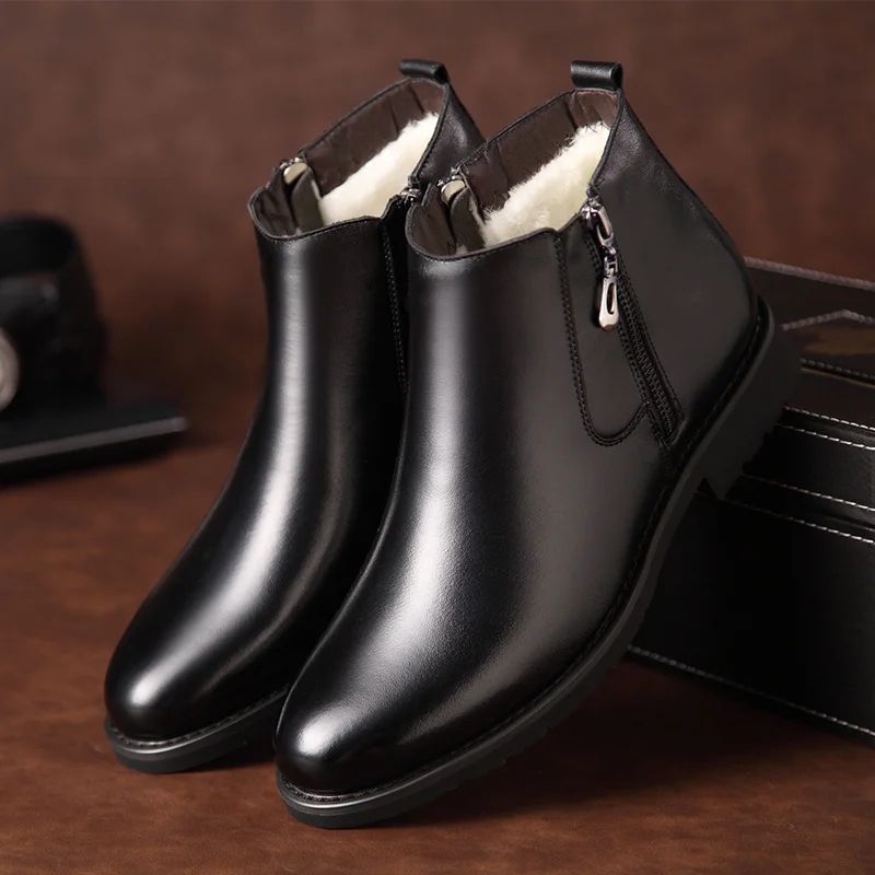 US6 10 Botas de piel con punta puntiaguda para hombre, botines informales  con cremallera, Chukkas, zapatos cálidos de invierno|shoes fashion|shoes  shoesshoes winter - AliExpress