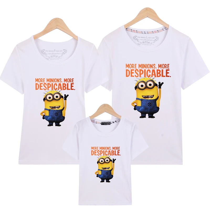 Ad 1pcs Family T Shirts Quality Cotton Minion Father Mother And