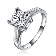 2017 white gold color zirconia ring Jewelry filled luxury Engagement wedding Rings for women Bague bijoux accessories MYR079