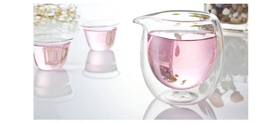 PINDEFANG 120 мл/200 мл стеклянный, с двойными стенками ярмарка кружка Heatable Kungfu Teaware изоляционные стеклянные чашки Gongdao чашки оптом