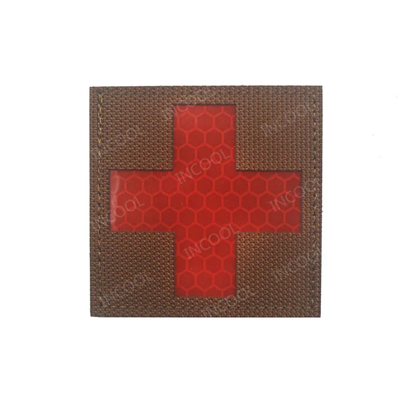 Reflective Medic Red Cross EMT Star of Life Embroidery Patch Military Morale Patches Tactical Emblem Applique Embroidered Badges - Color: 10