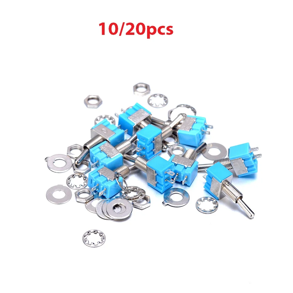 

10/20Pcs A Lot MTS-101 Switches 32X13X10mm 2Pin SPST ON-OFF Mini Toggle Switch Installation hole 6mm 6A 125V Used in many Fields