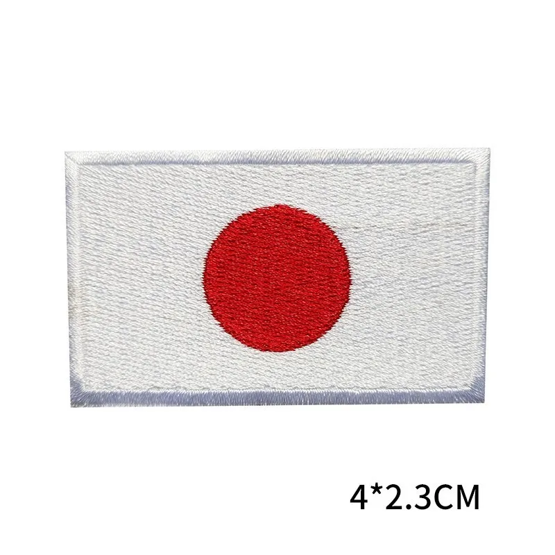 Японский флаг США Корея Канада Аппликации лоскутное патч, вышитые патчи для одежды железные для закрытия обуви сумки значки - Цвет: N-BT0604