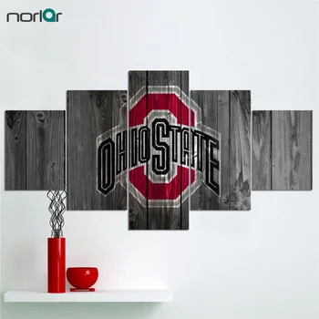 

A 5 Pcs HD Print Canvas Painting Ohio State Buckeyes Logo Modern Home Wall Decor Painting Canvas Art Wall Picture For Home Decor