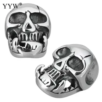 

Stainless Steel Bead Charm European Skull Fit Charms Antique Silver Color DIY Charms Spacer Beads & Jewelry Making