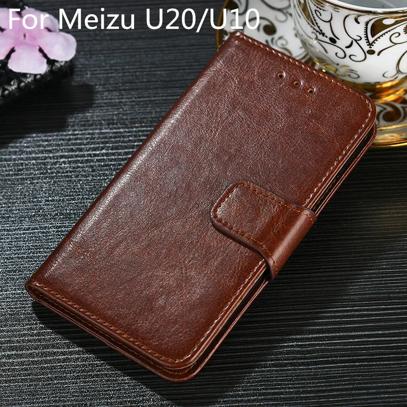 Чехлы для Meizu U20 чехол U10 роскошный классический Чехол-книжка из искусственной
